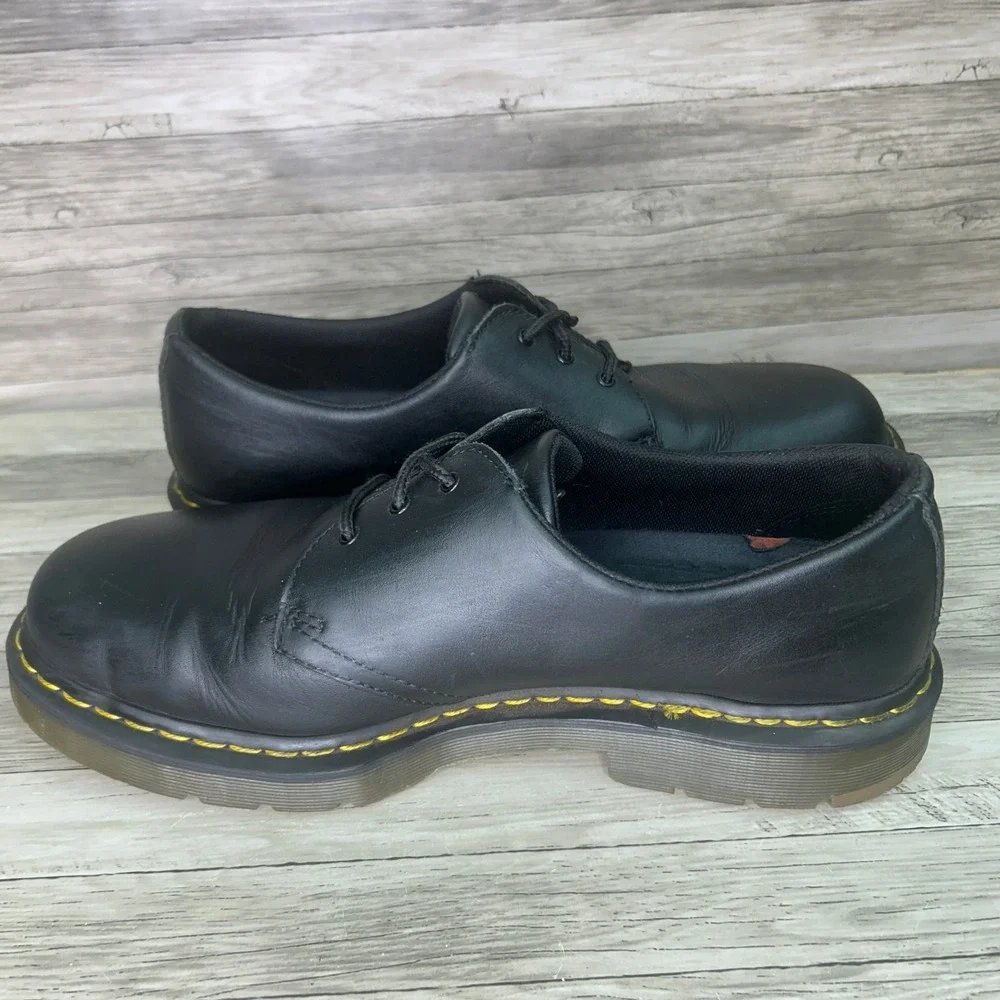 Dr. Martens 1461 Safety Shoes Slip Resist Softwair Black Leather Mens Size US 13